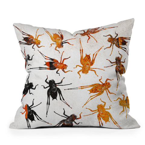 Elisabeth Fredriksson Grasshoppers 3 Outdoor Throw Pillow