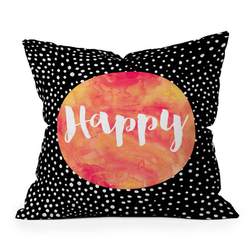 Elisabeth Fredriksson Happy 1 Outdoor Throw Pillow