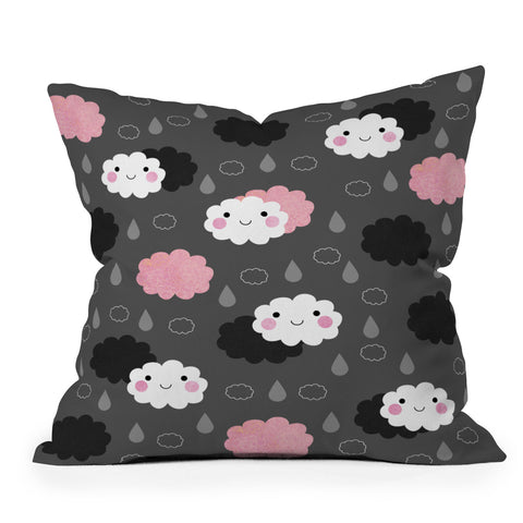 Elisabeth Fredriksson Happy Clouds Outdoor Throw Pillow