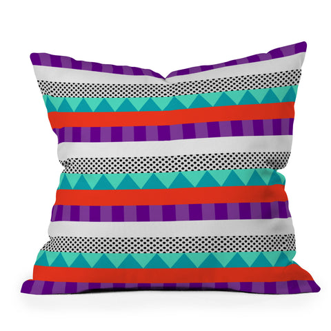 Elisabeth Fredriksson Happy Stripes 1 Outdoor Throw Pillow