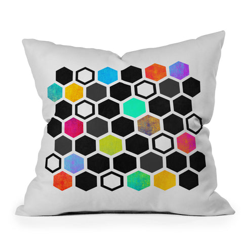 Elisabeth Fredriksson Hexagons Outdoor Throw Pillow