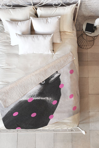 Elisabeth Fredriksson Jackdaw Fleece Throw Blanket