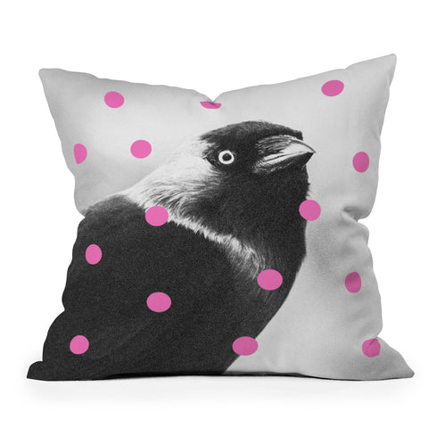 Elisabeth Fredriksson Jackdaw Outdoor Throw Pillow