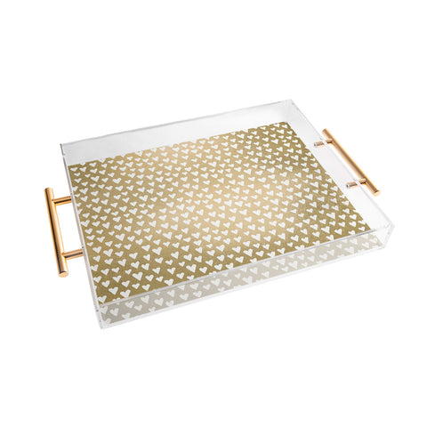Elisabeth Fredriksson Little Hearts On Gold Acrylic Tray