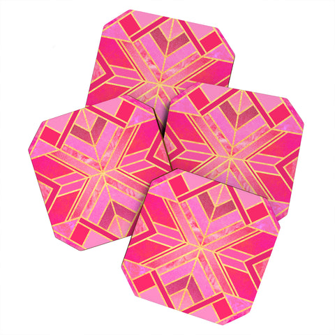 Elisabeth Fredriksson Pink Geo Star Coaster Set