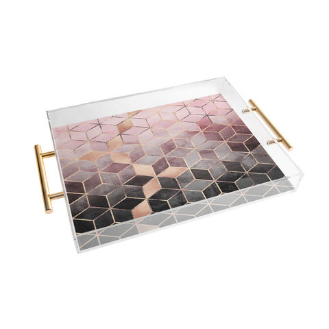 Elisabeth Fredriksson Pink Grey Gradient Cubes 2 Acrylic Tray