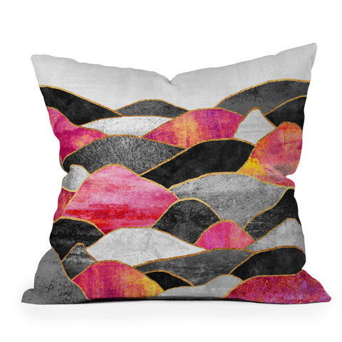 Elisabeth Fredriksson Pink Hills Outdoor Throw Pillow