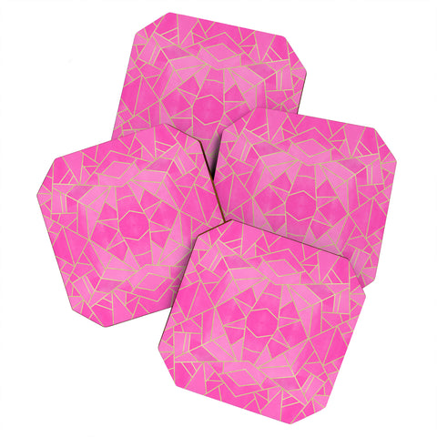 Elisabeth Fredriksson Pink Mosaic Sun Coaster Set