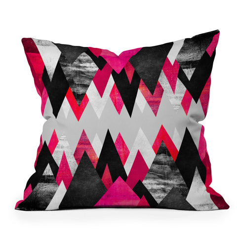 Elisabeth Fredriksson Pink Peaks Outdoor Throw Pillow