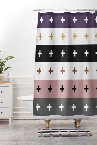 Elisabeth Fredriksson Positive Combination Shower Curtain And Mat