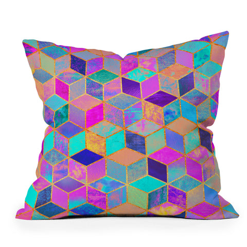 Elisabeth Fredriksson Pretty Cubes Outdoor Throw Pillow