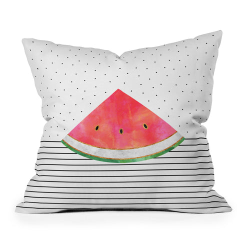 Elisabeth Fredriksson Pretty Watermelon Outdoor Throw Pillow