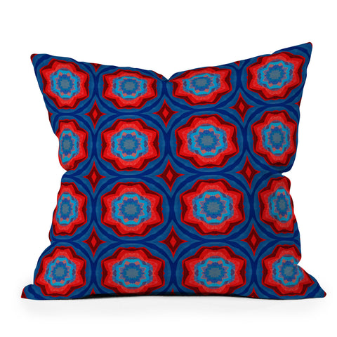 Elisabeth Fredriksson Red Sun Flowers Outdoor Throw Pillow