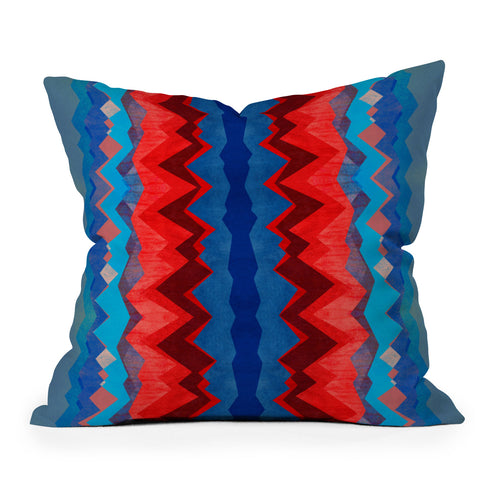 Elisabeth Fredriksson Red Sun Pattern Outdoor Throw Pillow
