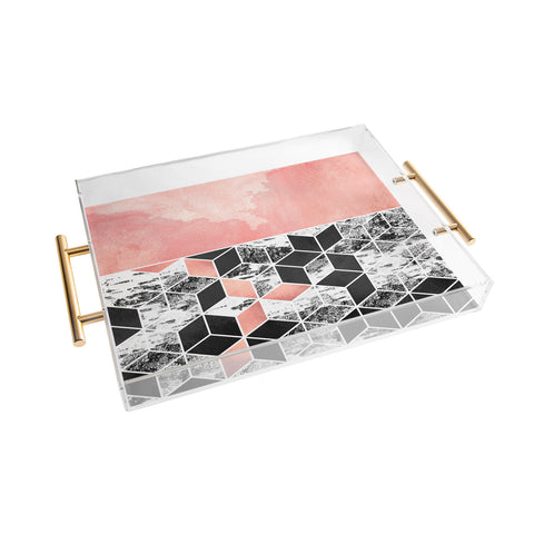 Elisabeth Fredriksson Rose Clouds And Birch Acrylic Tray
