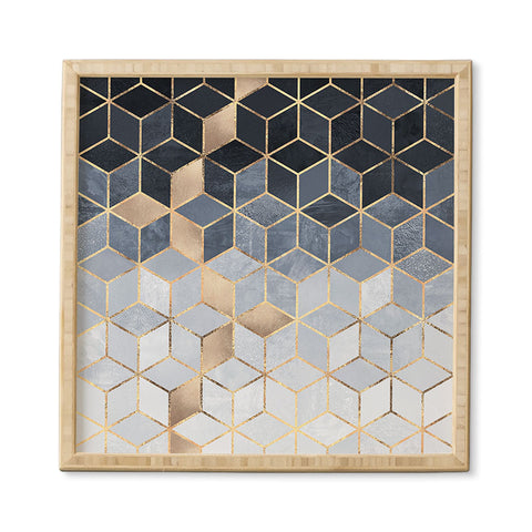 Elisabeth Fredriksson Soft Blue Gradient Cubes 2 Framed Wall Art