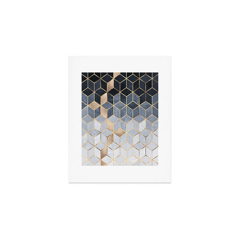 Elisabeth Fredriksson Soft Blue Gradient Cubes 2 Art Print