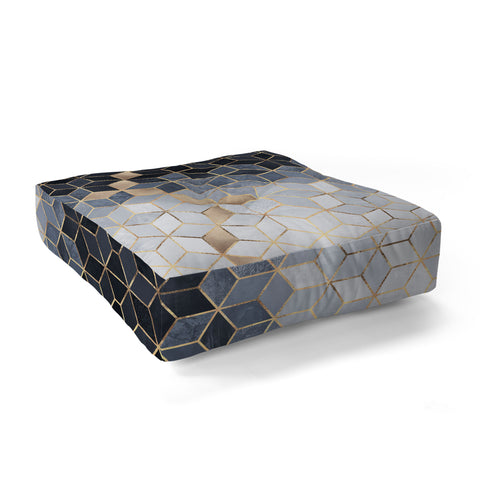 Elisabeth Fredriksson Soft Blue Gradient Cubes 2 Floor Pillow Square