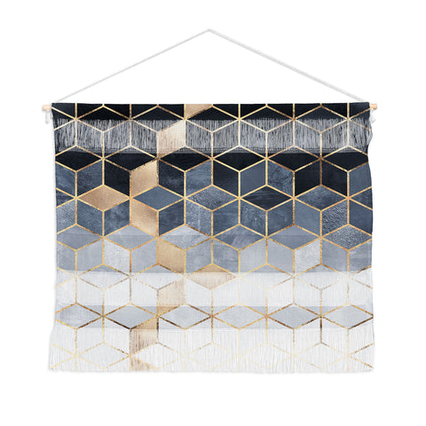 Elisabeth Fredriksson Soft Blue Gradient Cubes 2 Wall Hanging Landscape