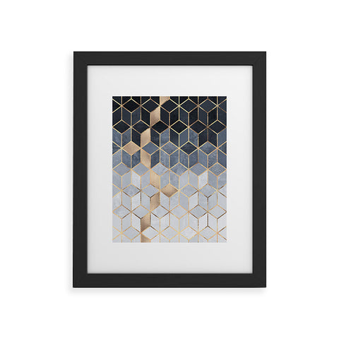 Elisabeth Fredriksson Soft Blue Gradient Cubes 2 Framed Art Print