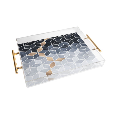 Elisabeth Fredriksson Soft Blue Gradient Cubes Acrylic Tray