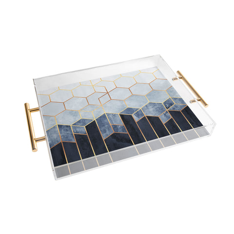 Elisabeth Fredriksson Soft Blue Hexagons Acrylic Tray