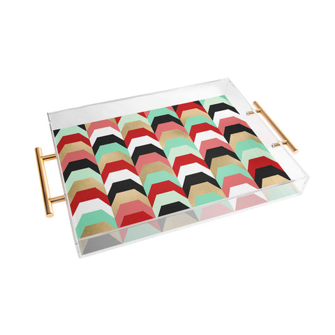 Elisabeth Fredriksson Stacks of Red and Turquoise Acrylic Tray
