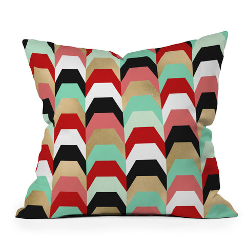 Elisabeth Fredriksson Stacks of Red and Turquoise Outdoor Throw Pillow
