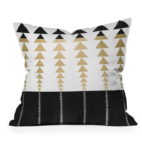 Elisabeth Fredriksson Triangles In Gold Outdoor Throw Pillow