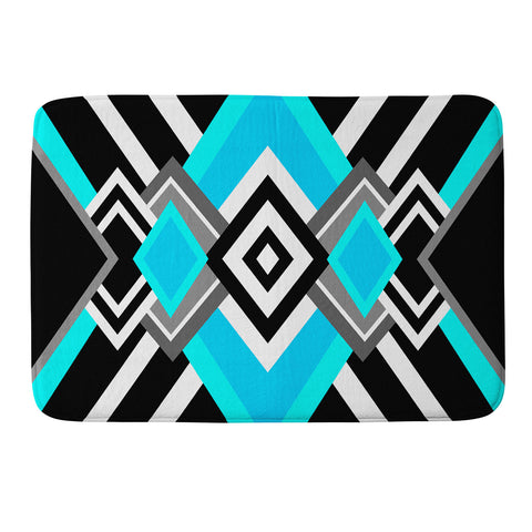 Elisabeth Fredriksson Turquoise And Black Memory Foam Bath Mat