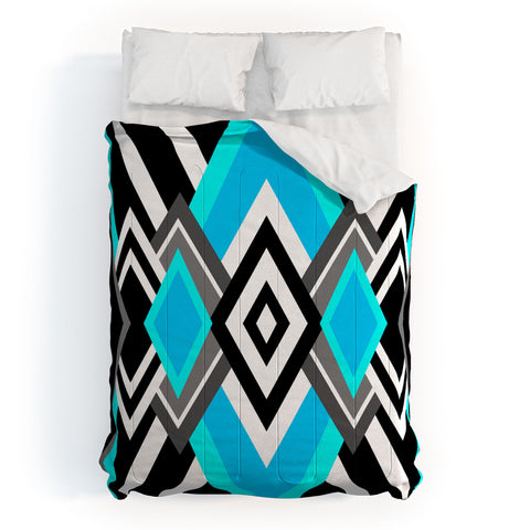 Elisabeth Fredriksson Turquoise And Black Comforter