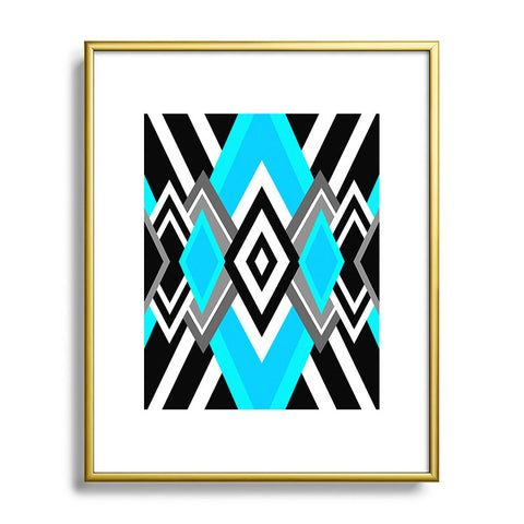 Elisabeth Fredriksson Turquoise And Black Metal Framed Art Print
