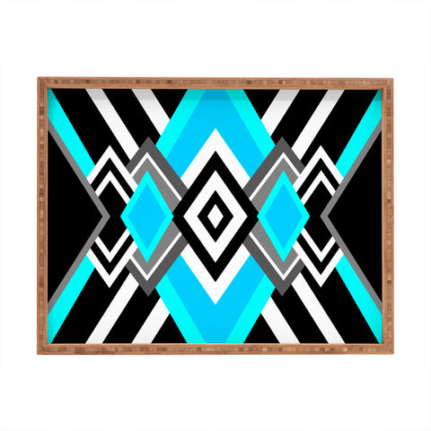 Elisabeth Fredriksson Turquoise And Black Rectangular Tray