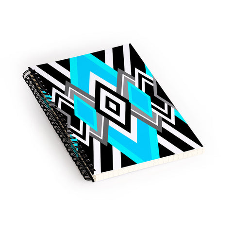 Elisabeth Fredriksson Turquoise And Black Spiral Notebook