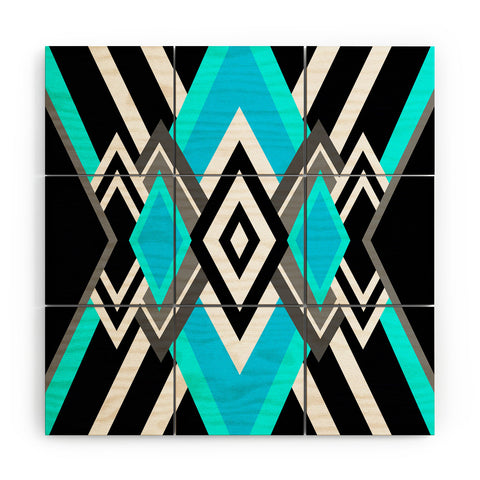 Elisabeth Fredriksson Turquoise And Black Wood Wall Mural