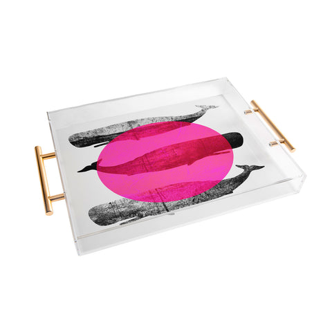 Elisabeth Fredriksson Whales Pink Acrylic Tray