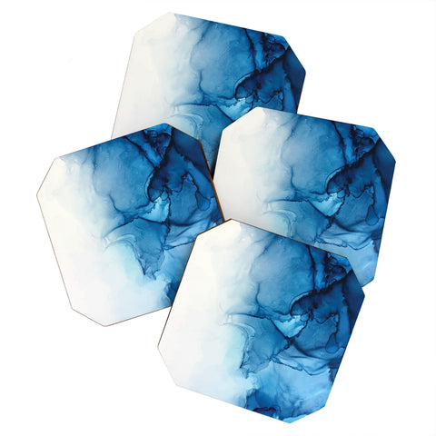 Elizabeth Karlson Blue Tides Abstract Coaster Set