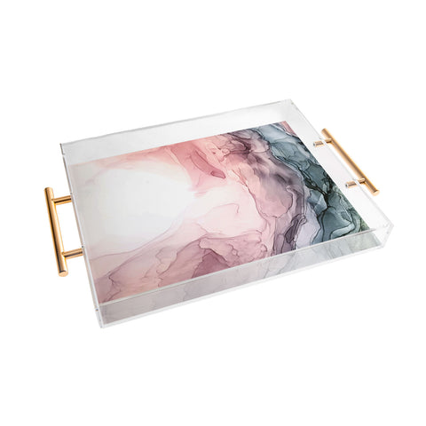 Elizabeth Karlson Blush Blue Dream Abstract Acrylic Tray