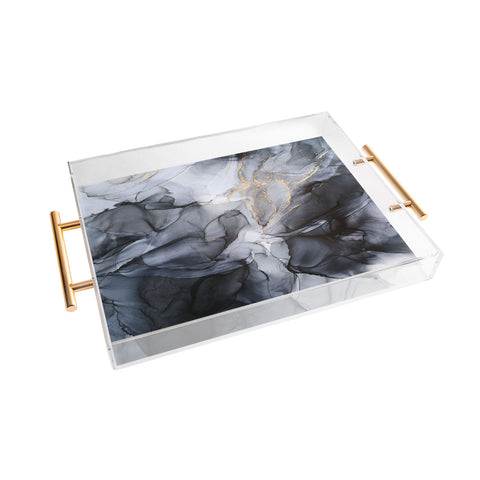 Elizabeth Karlson Calm but Dramatic Abstract Acrylic Tray