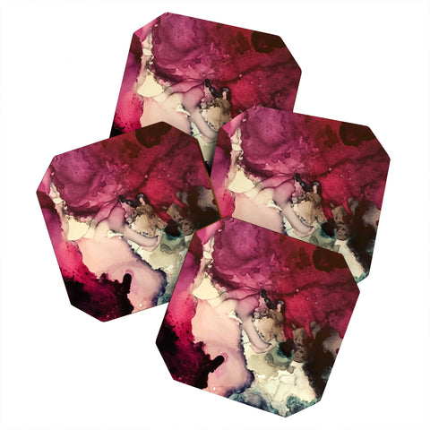 Elizabeth Karlson Dark Inks Abstract Coaster Set
