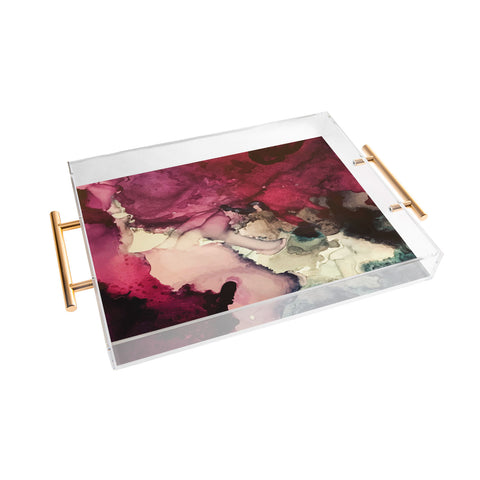 Elizabeth Karlson Dark Inks Abstract Acrylic Tray