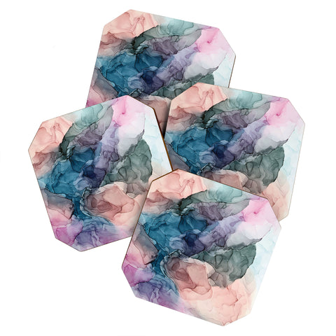 Elizabeth Karlson Heavenly Pastel Abstracts 2 Coaster Set