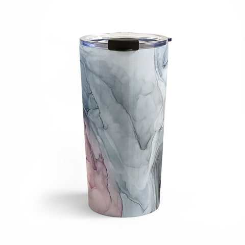 Elizabeth Karlson Pastel Blush Gray and Blue Travel Mug
