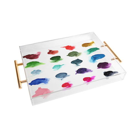 Elizabeth Karlson Rainbow Ink Swatch Splotches Acrylic Tray