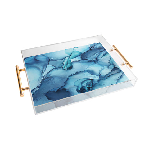 Elizabeth Karlson The Blue Abyss Abstract Acrylic Tray