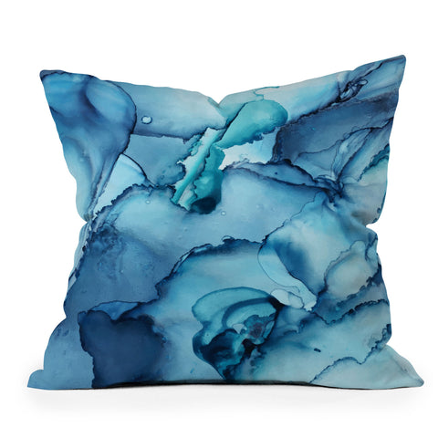 Elizabeth Karlson The Blue Abyss Abstract Outdoor Throw Pillow
