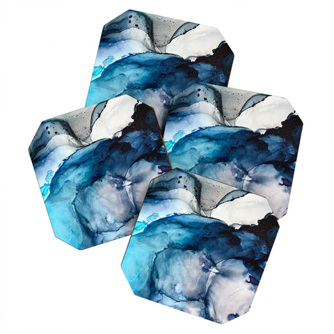 Elizabeth Karlson White Sand Blue Sea Coaster Set