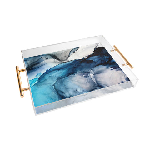 Elizabeth Karlson White Sand Blue Sea Acrylic Tray