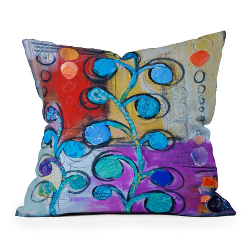Elizabeth St Hilaire Circle Trees A Outdoor Throw Pillow