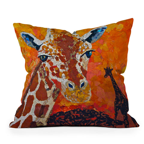 Elizabeth St Hilaire Giraffe Outdoor Throw Pillow